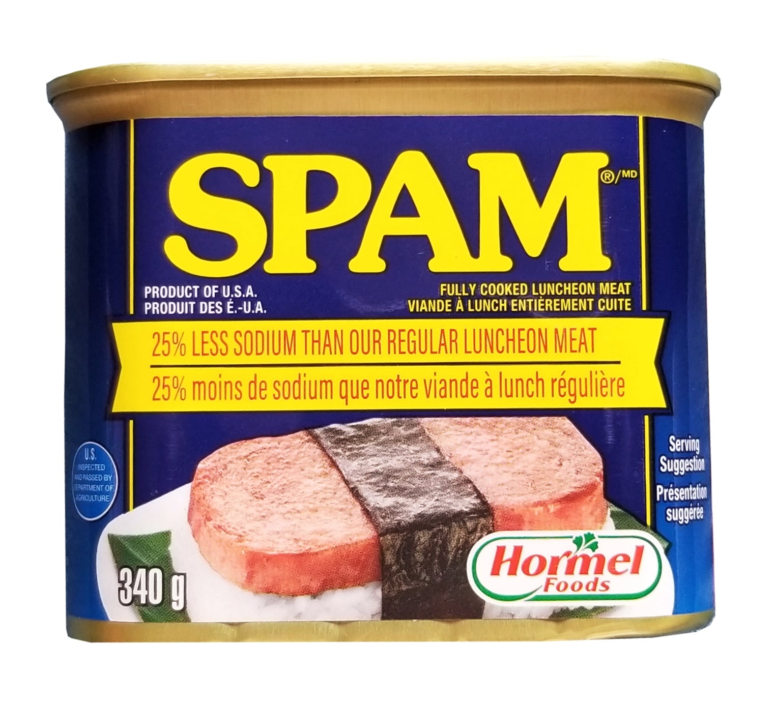 SPAM Luncheon Meat, 25% Less Sodium, 340g/ 12 oz. Can